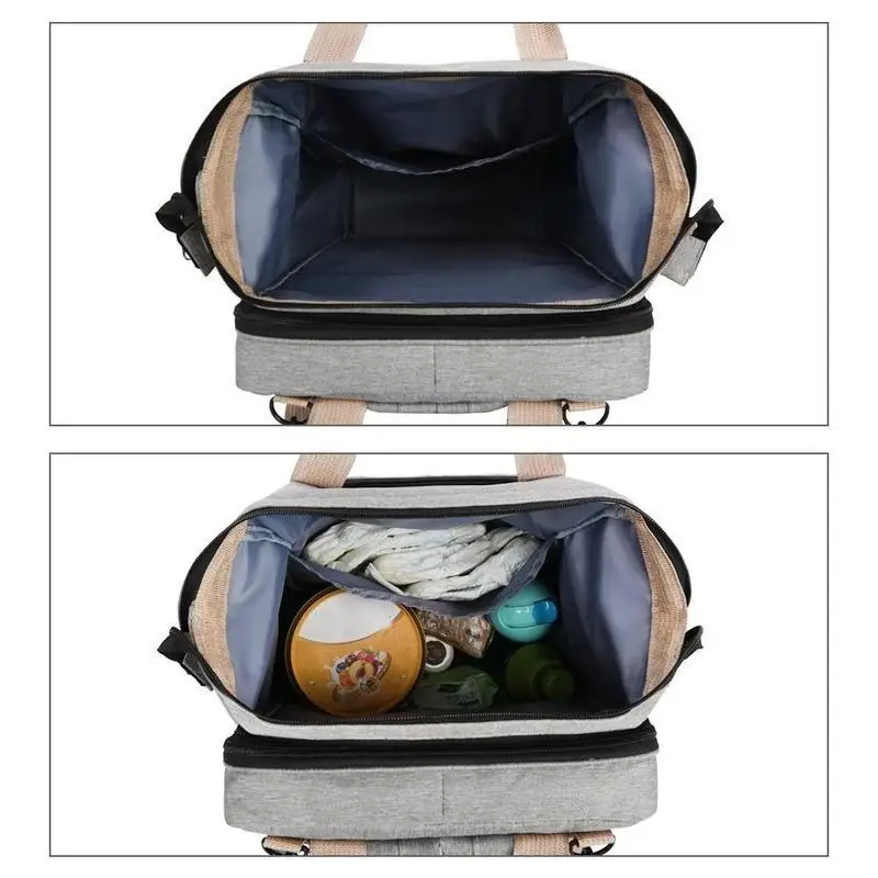 Portable Diaper Bag Mummy Backapack Folding Baby Bassinet Bed Diaper Changing Pads images - 6