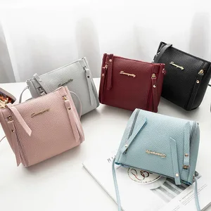 2020 Korean Style  Women's Shoulder Small Square Bag Spring Summer PU Leather Messager Crossbody Bag Famous Brand Design #15