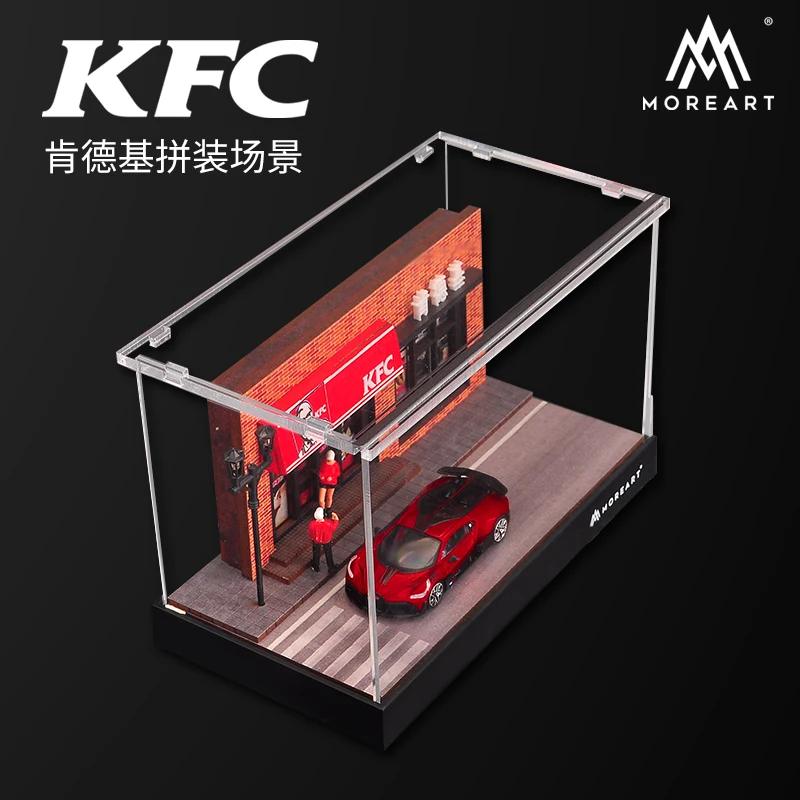 

Tm MoreArt 1/64 Assembled Scene Diecast Model Car Doll Parking Lot Acrylic Display Cases