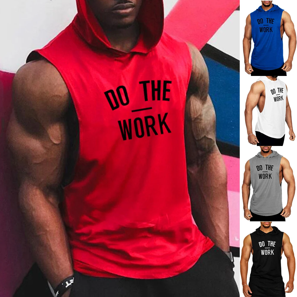 

Bodybuilding hoodie Shirt Fitness Men Tank Top Sleeveless Vest Muscle Vest Sportswear Tops Stringer Undershirt