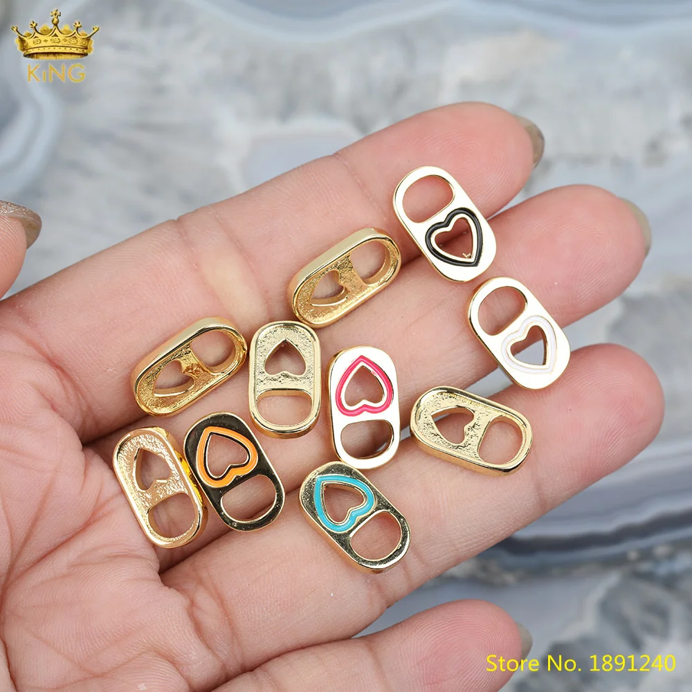

10Pcs Rainbow Enamel Jewelry Findings Bulk,Heart Shape With Holes Pendant Charms For Necklace Earrings Jewelry DIY Making