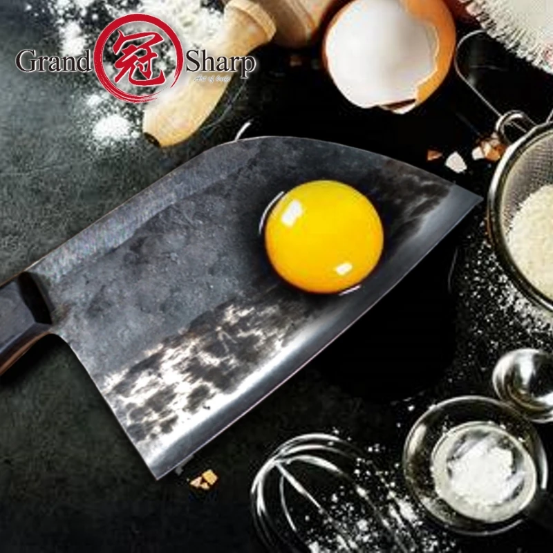Шеф нож Grandsharp ручной работы кованые кухонные ножи из высокоуглеродистой стали с