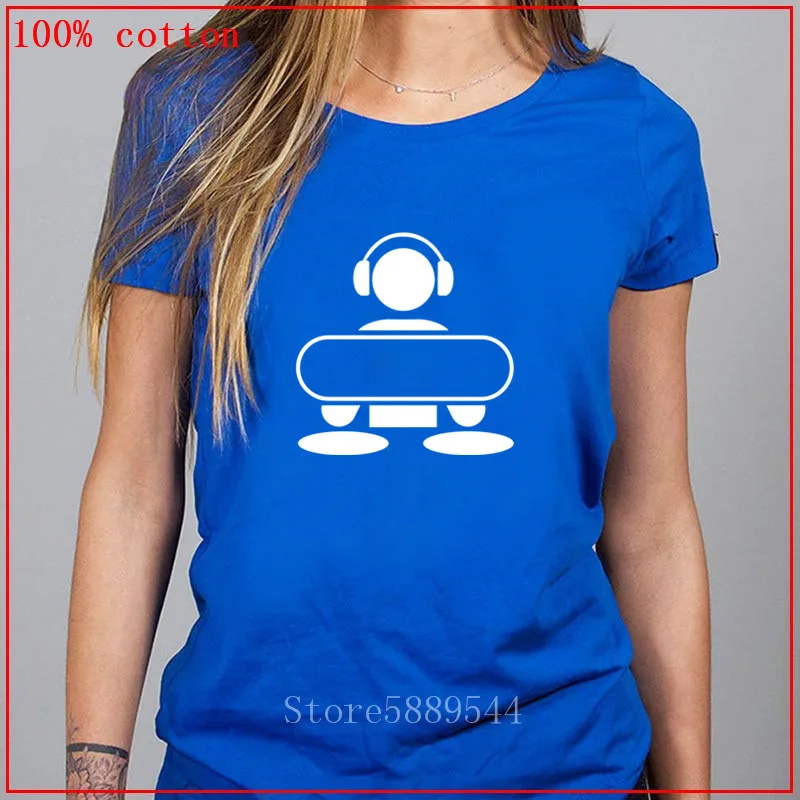 Женская футболка DJ Rock с наушниками и гармошкой мигающий эквалайзер одежда для