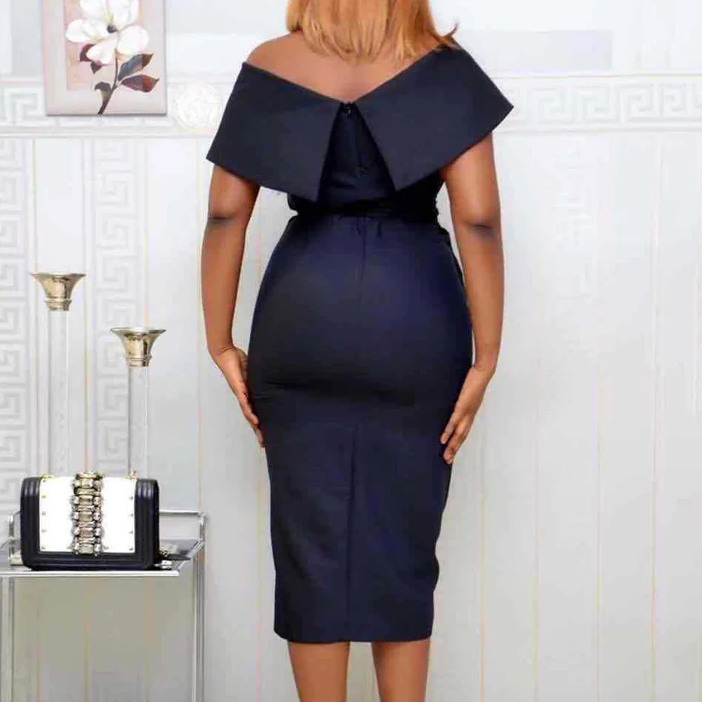 Осень-зима офисное платье с длинным рукавом элегантное женское открытыми