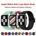 Ремешок резиновый для Apple watch band 44 мм 40 мм 38 мм 42 мм, регулируемый эластичный нейлоновый соло-браслет для iWatch 3 4 5 6 se Vwar FLY5
