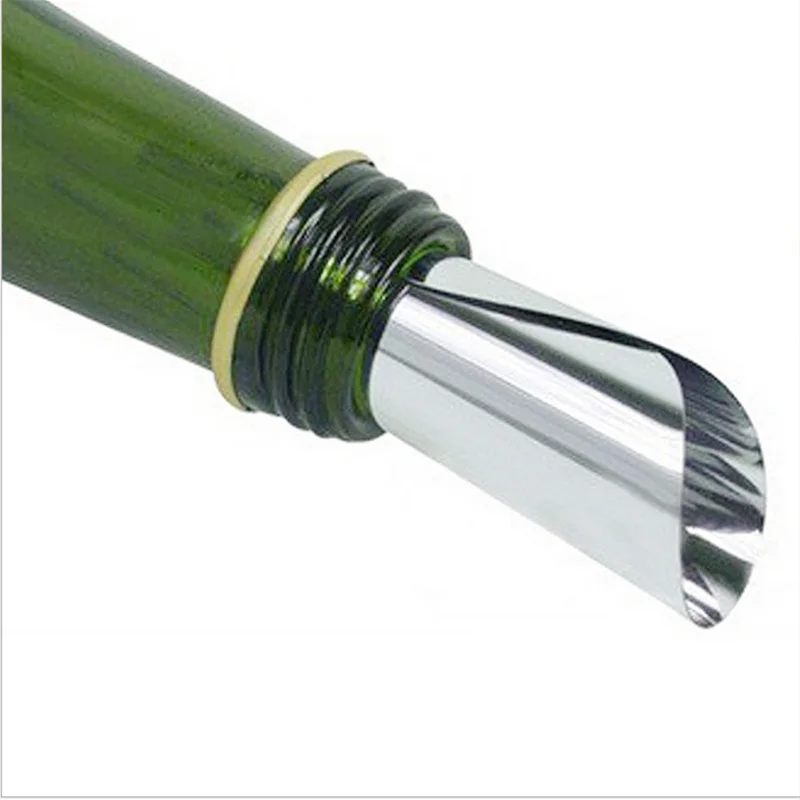 10 PCS/Set Foldable Wine Pourer Aluminum Foil Silver Drop Stop Pouring Disk Pour Spout Pack Home Bar Tools |