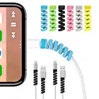 12 шт. защита кабеля Гибкая силиконовая спиральная конструкция для путешествий переноска зарядный кабель с износостойкой защитой провода
