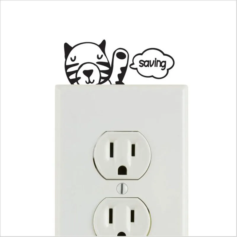 1 шт. 14*11 см Мультяшные переключатели наклейки Животные настенные переключатель