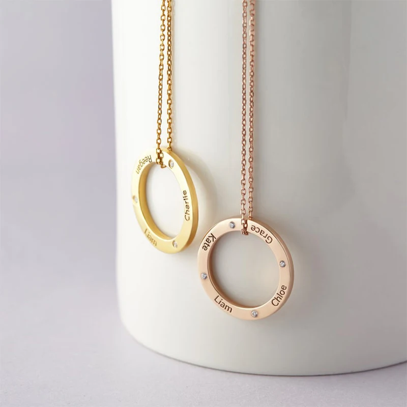 Женское Ожерелье с именем матери длинное ожерелье круглым или золотым