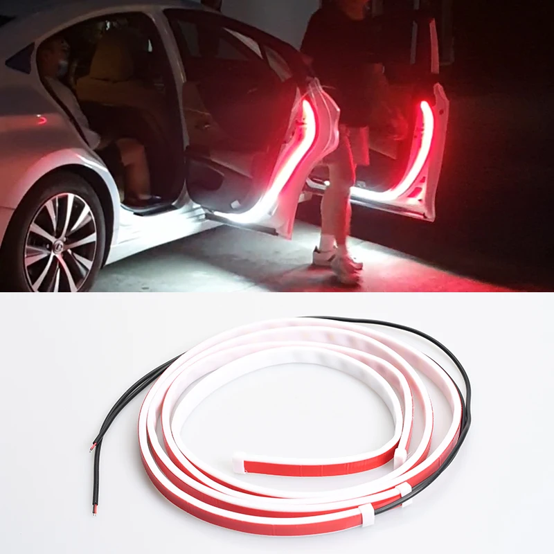 

NEW LEDs Car Door Opening Warning Lights Induction Strobe Flashing Anti Rear End Collision Safety Lamps Atmosphere 12V Strip