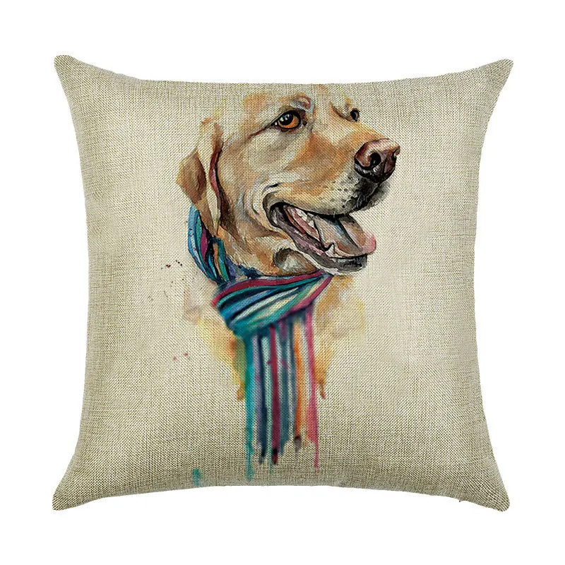

Креативная наволочка с принтом собак, льняные наволочки, смешные искусственные Чехлы, наволочка для стула, домашняя декоративная подушка