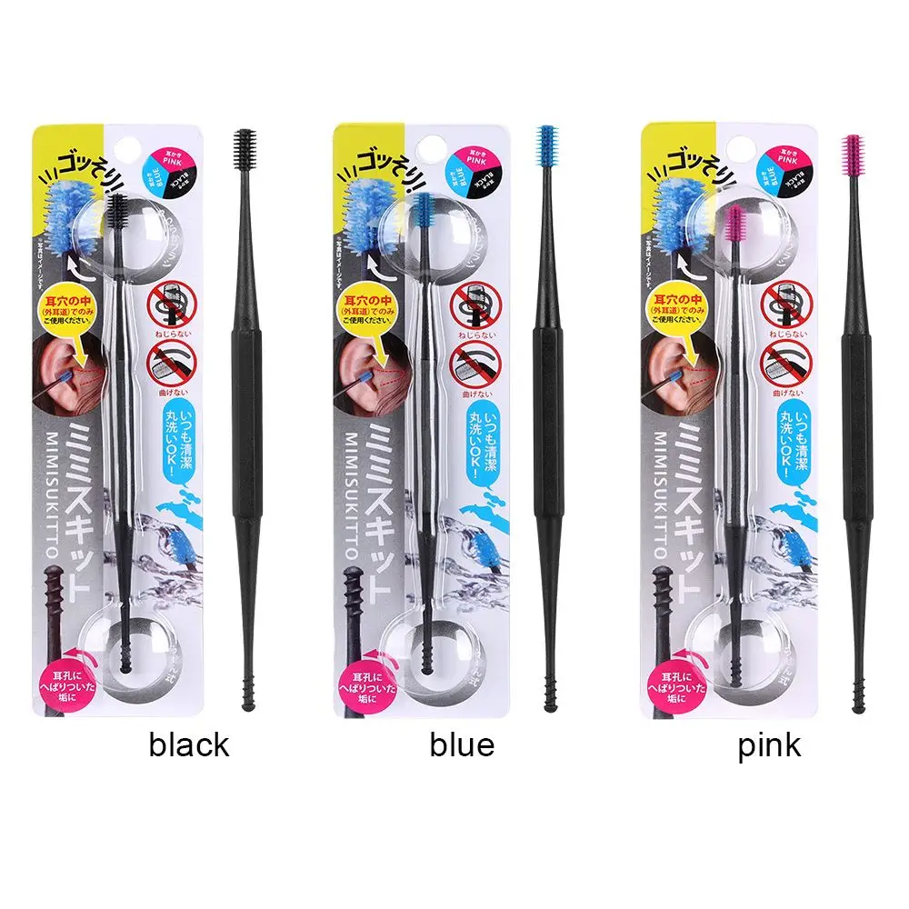 Силиконовый двухсторонний ушной инструмент для чистки ушей|Ватные палочки| |