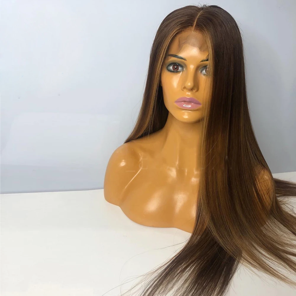 4X4 шелковая основа парик из натуральных волос с полным кружевом яркий цвет