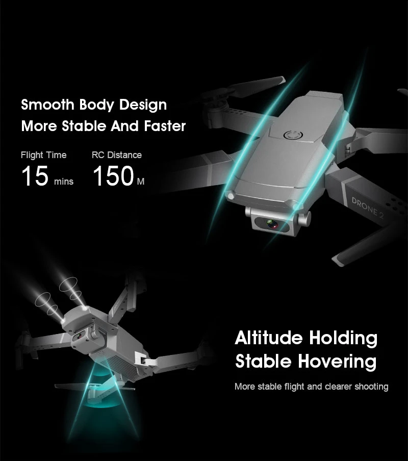 E68 Радиоуправляемый Дрон 4K HD камера wifi FPV Квадрокоптер складной Радиоуправляемый вертолет Квадрокоптер мини дроны VS E58 SG901 E520 Дрон игрушка подарок