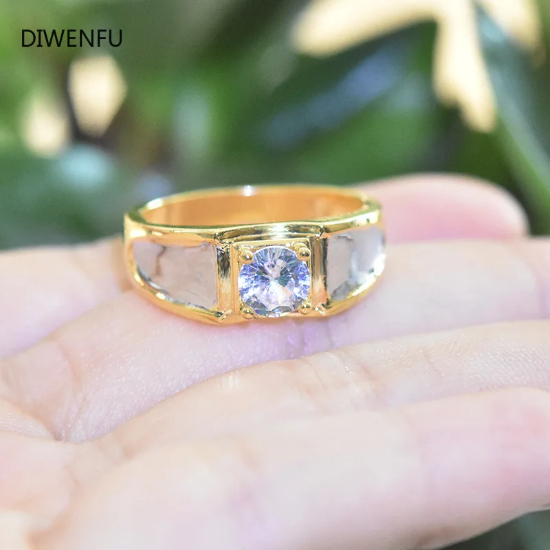 

Soild 18K Yellow Gold Diamond Rings for Men 2021 Fashion Jewelry Pure Bizuteria Gemstone Anillos De Wedding Rings for Luxury