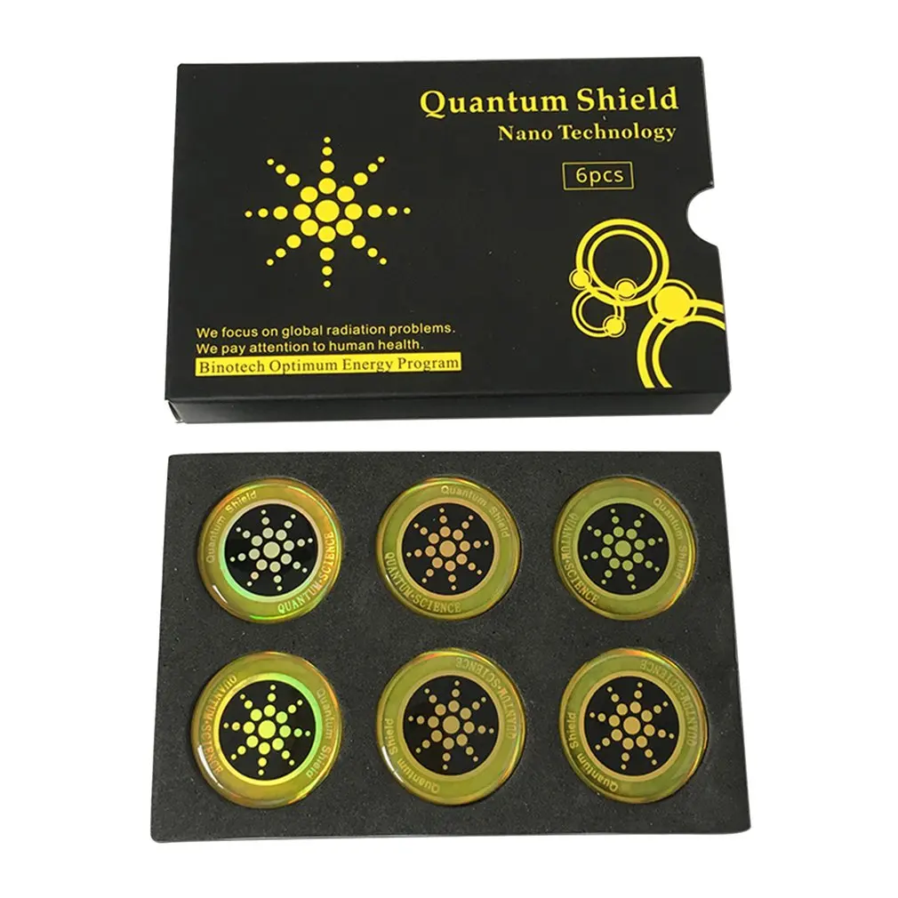 6pcs Quantum Shield Sticker Mobile Phone Sticker For Cell Phone Anti Radiation Protection from EMF Fusion Excel Anti-Radiation