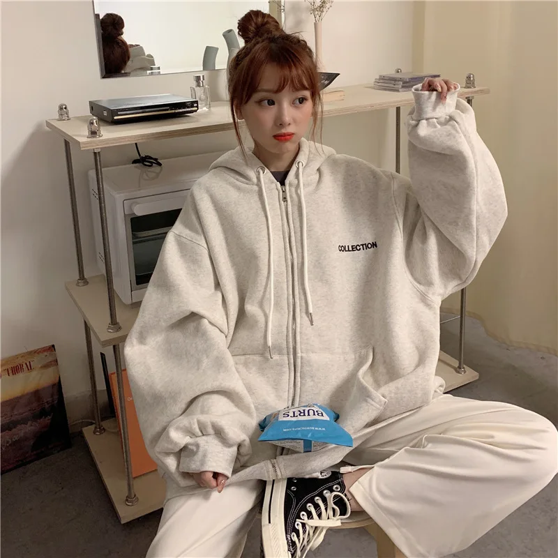 

Hooded cardigan women's spring/autumn 2020 new South Korean loose lazy BF wind ins top thin coat tide