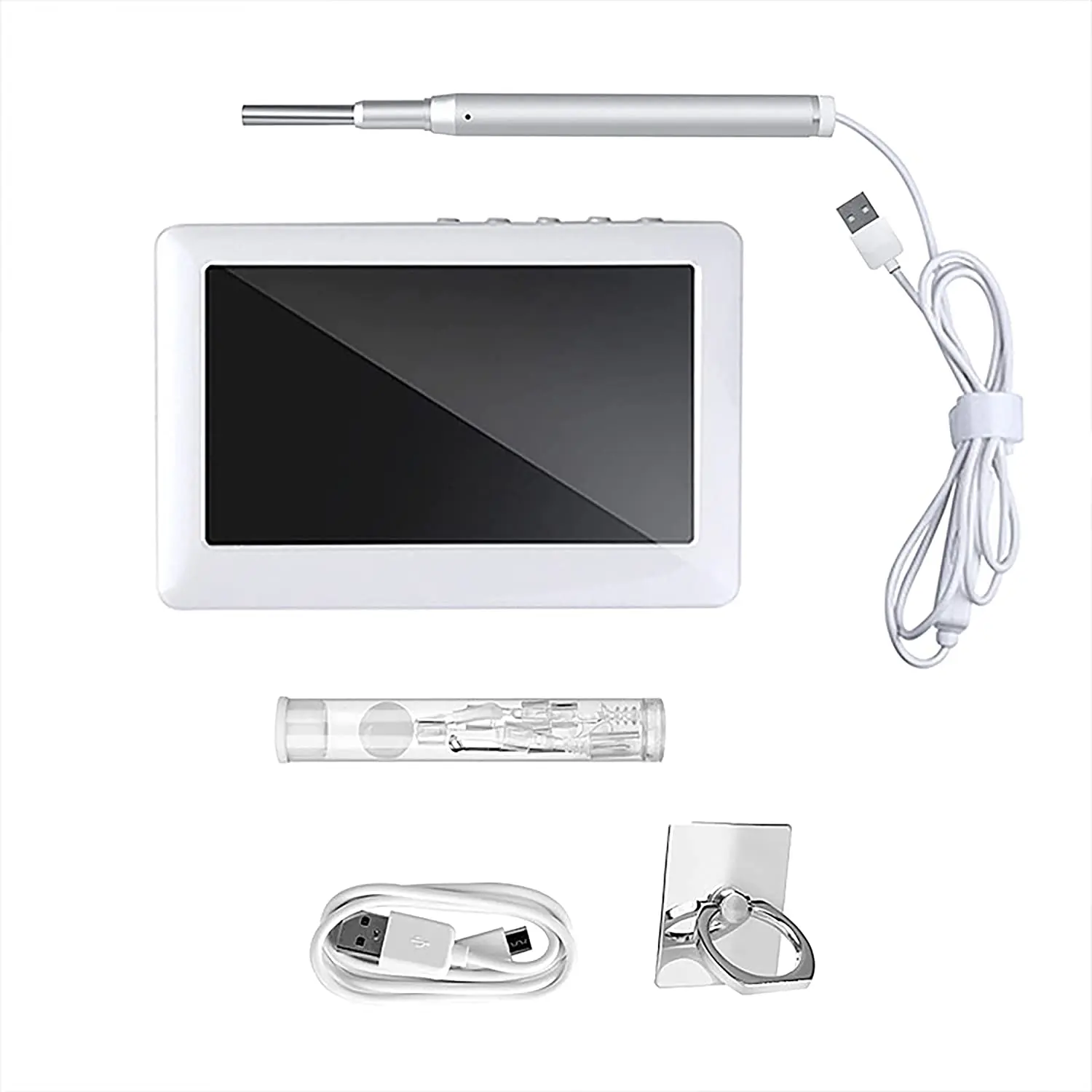 

3.9MM Video Otoscope Camera 1080p Ear Inspect Earwax Camera Digital Medical Endoscope Cleaning Tool 4.3 Inch Screen HD Display