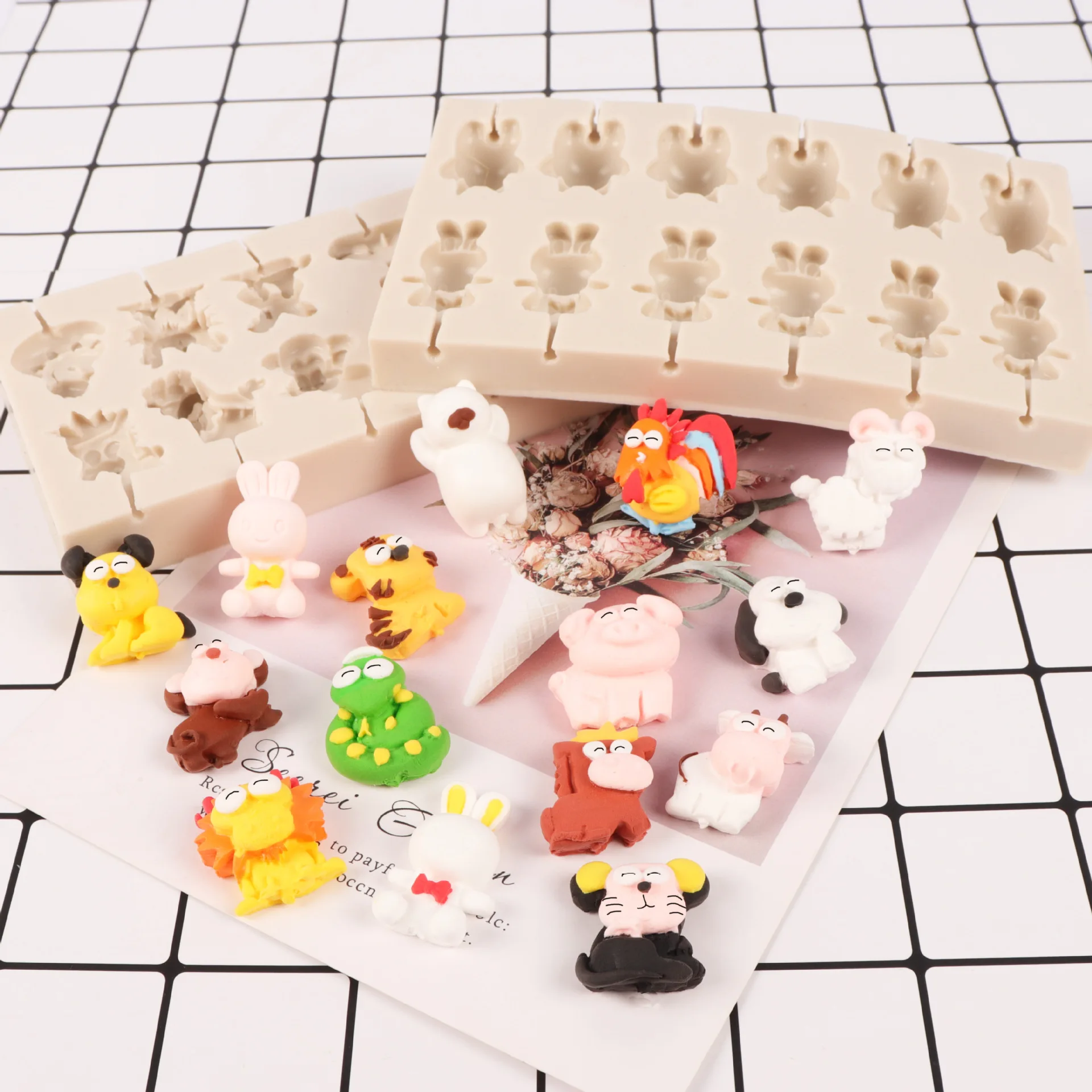 1 шт. рождественские большие силиконовые формы для леденцов в форме животных