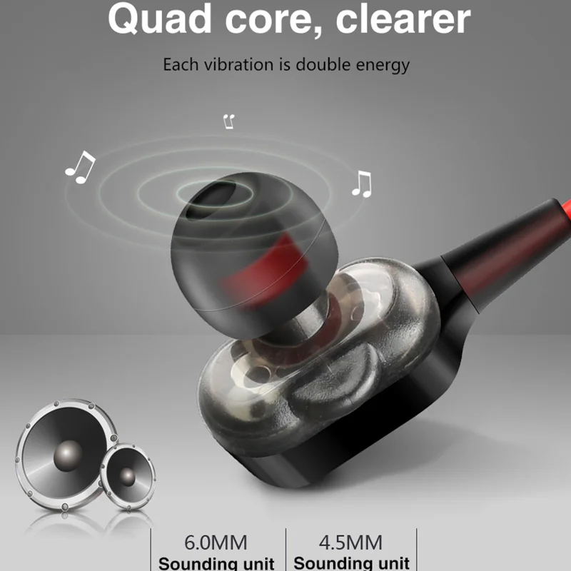 

Super Bass Sound Earphone Dual Unit Stereo Wired Earphones With Microphone Headset For Samsung Xiaomi iPhone Computer Smartphone