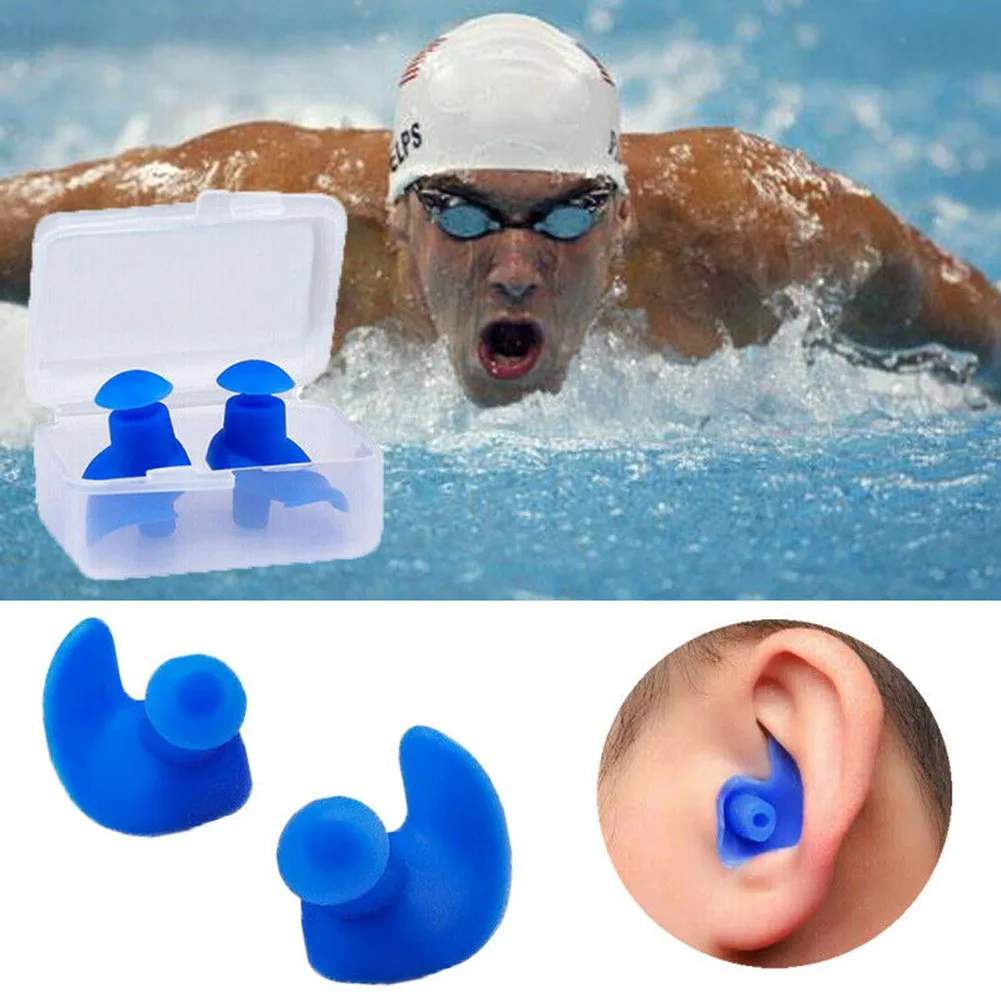 

1 Pair Swimming Earplugs Silicone Ear Plugs Waterproof Water Sports Swim Diving Underwater Accessories For Children Adults