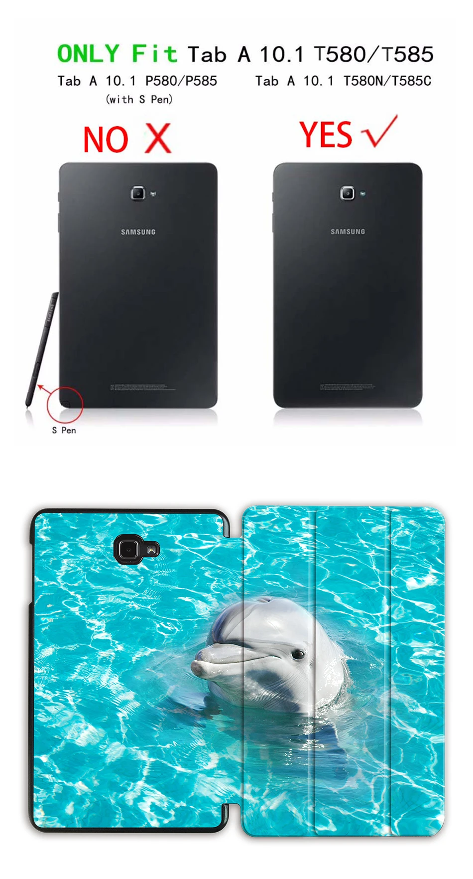Чехол MTT для samsung Galaxy Tab A A6 10,1 '' SM-T580 T580N T585 T585C милый Дельфин из искусственной кожи флип-чехол с подставкой чехол для планшета