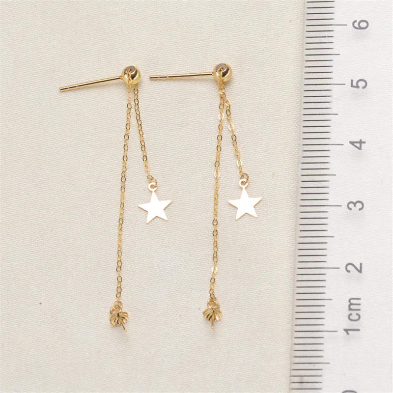 

Genuine 18K Yellow Gold Earrings Ear Hook Ear Line Earring Blank Bracket DIY For Women Earring Jewelry Accessories Bijoux