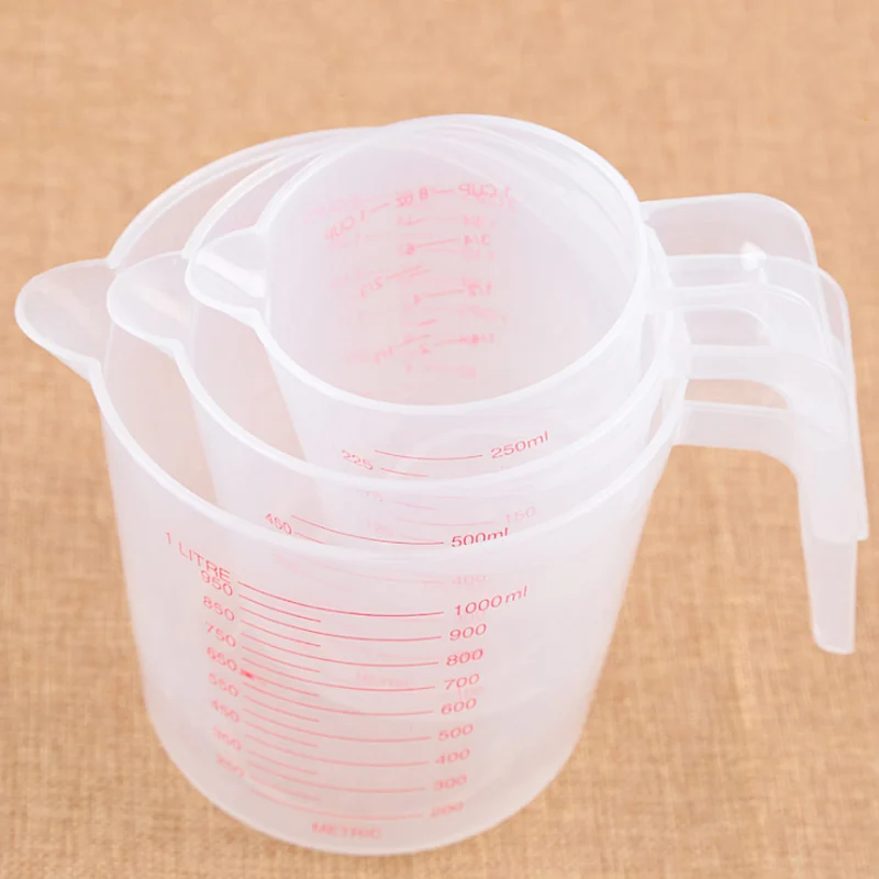 

250/500/1000ml Plastic Transparent Measuring Cup Jug Pour Spout Surface Kitchen Supplies Accessories For Caking Baking Tools