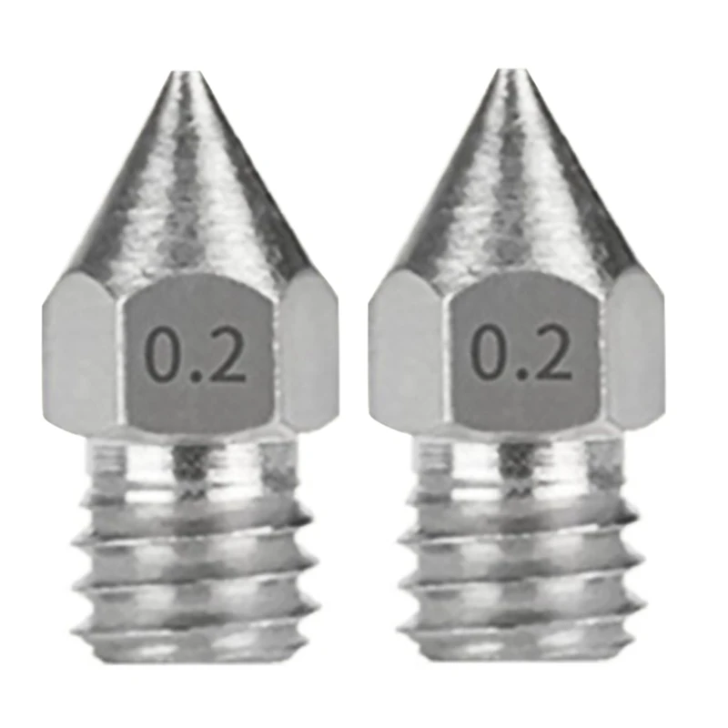 

2Pcs 0.2mm 3D Printer MK8 Extruder Brass Nozzle Printheads for MK8 MakerBot