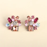 juran new vintage simple design wholesale earring for women fashion jewelry bohemian statement crystal stud earrings brincos