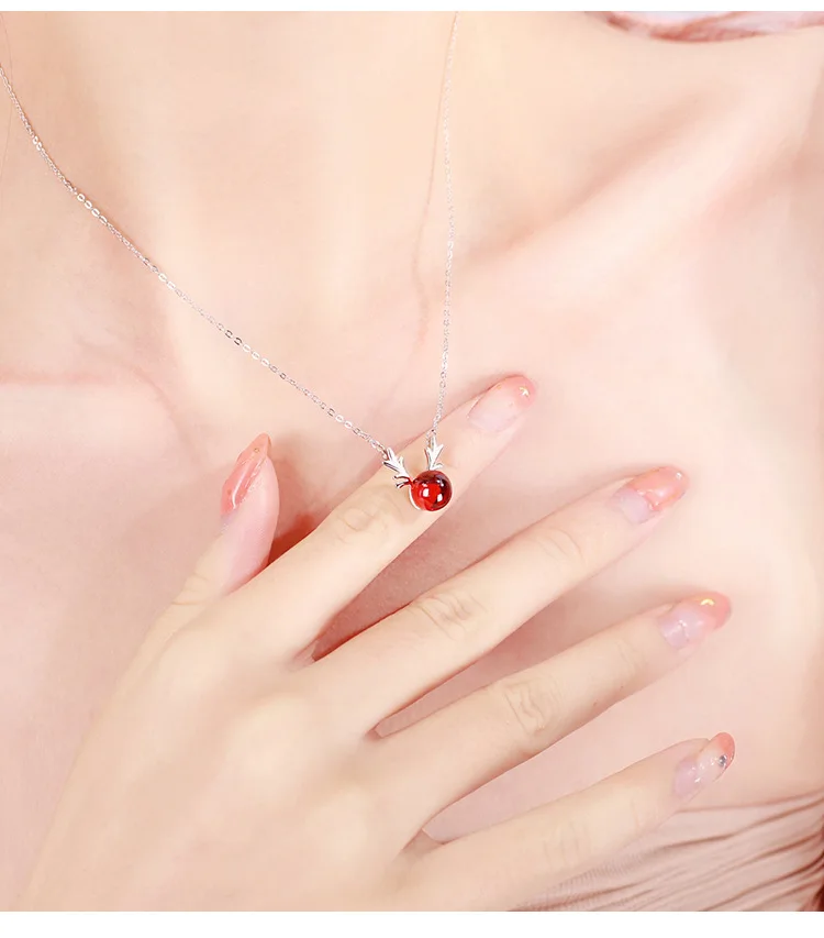 

Real S925 Sterling Silver Real Natural Ruby Bizuteria Gemstone Jewelry for Women Silver 925 Jewelry Wedding Necklace Pendants