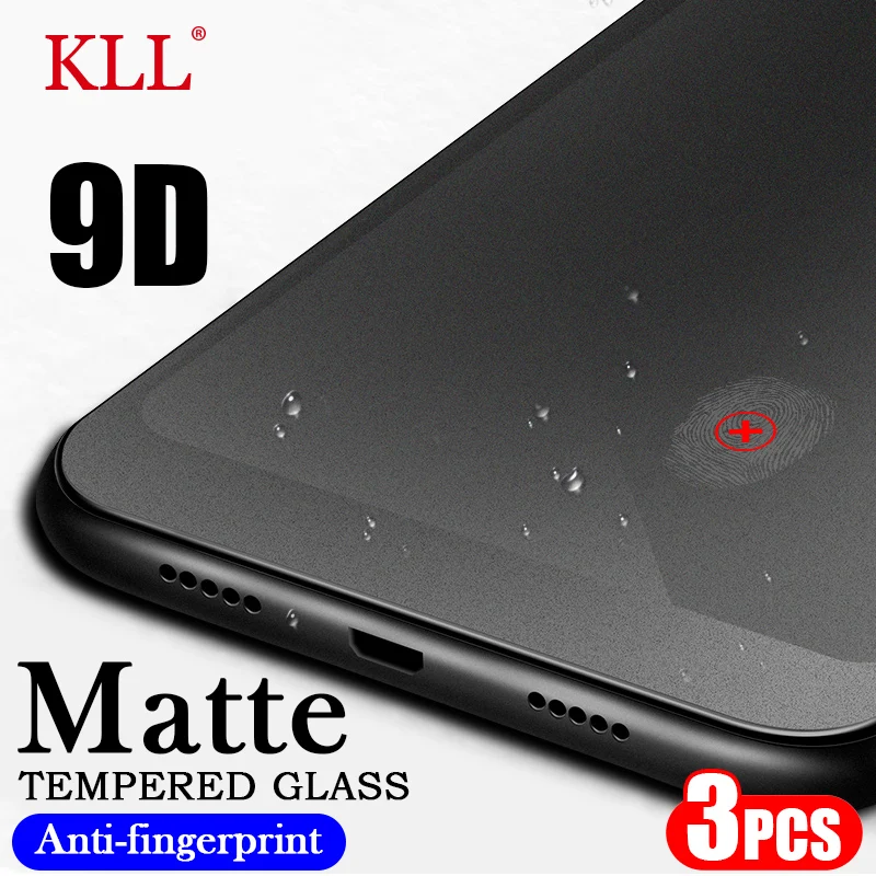 

3pcs No fingerprint Full Cover Tempered Glass For Xiaomi Redmi Note 9 8 7 5 6 9S 10 Pro Max 8A 9T 9A 8T Matte Screen Protector