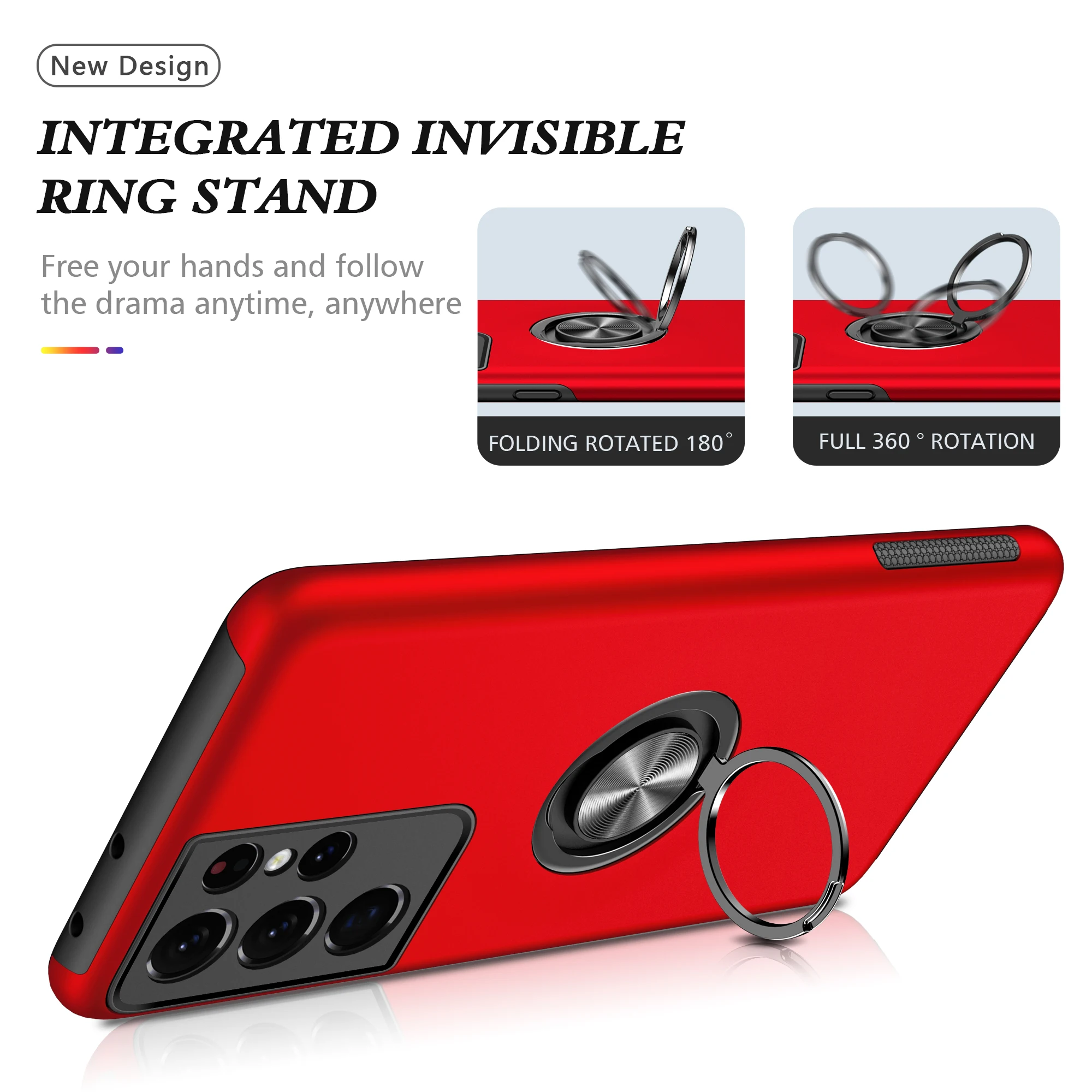 

Luxury Shockproof Phone Case For Samsung Galaxy A10S A30 A30S A02S S21 S20 A20 A20S A50S A50 FE Ultra Plus Ring Hold Stand Cover