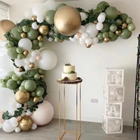 152pcs green silver macaron metal balloon garland arch wedding birthday balloons decoration party balloons for kids baby shower