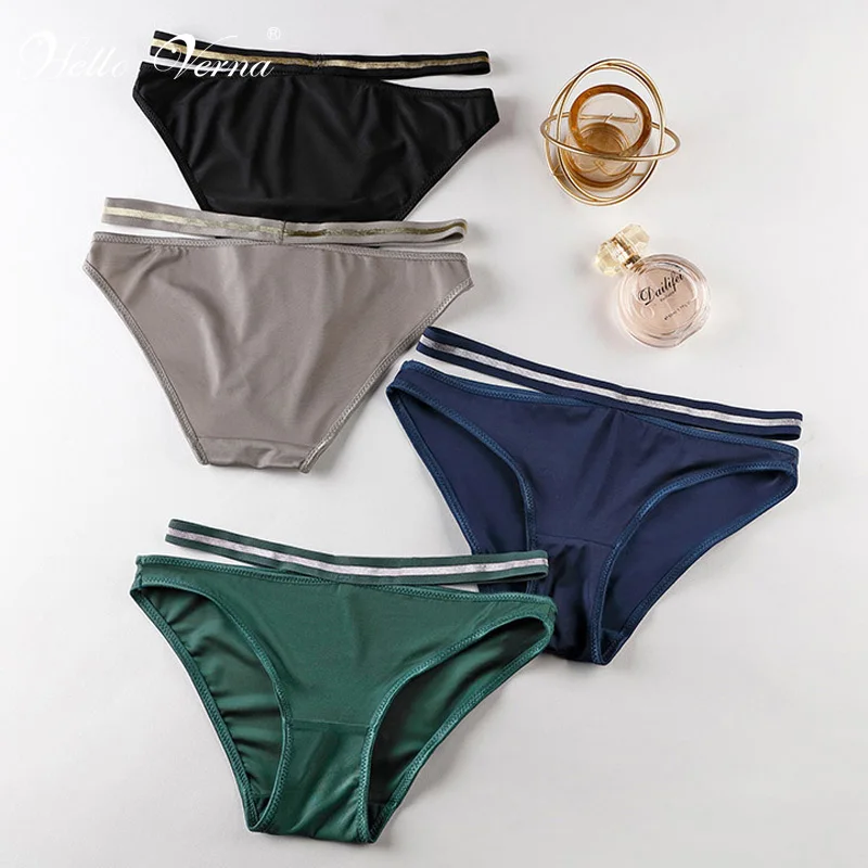 

Women's Underwear Sports Soft Silk Panties Sexy Female Underpants Thong Solid Color Pantys Lingerie Plus Size Dropshipping
