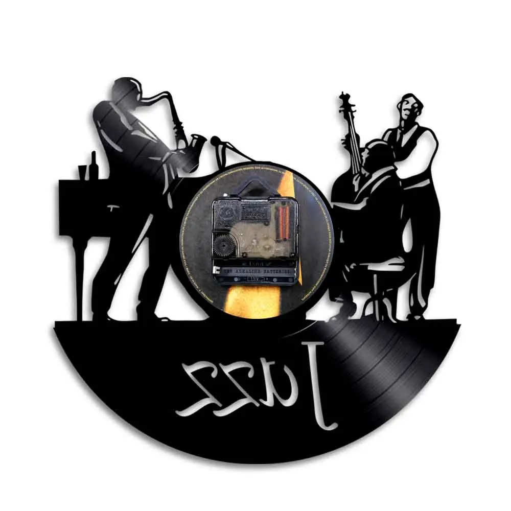 Мужские часы с виниловой записью джазовые настенные для спальни