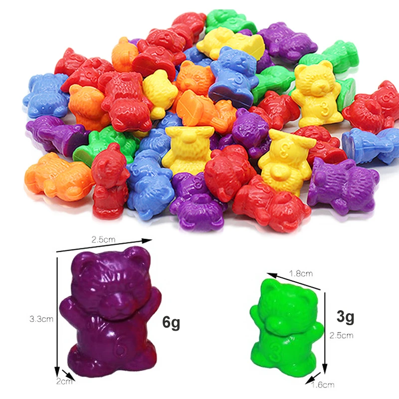 1 набор счетные медведи штабелирование чашек-Монтессори сенсорные игрушки