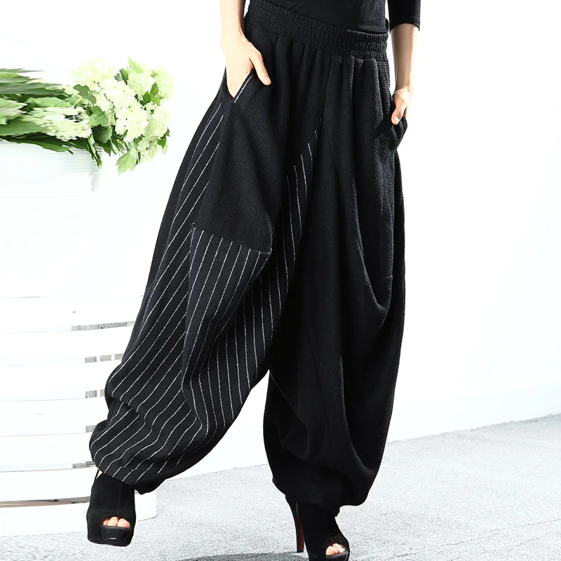 Женские Плиссированные шаровары [XITAO] повседневные свободные брюки до щиколотки