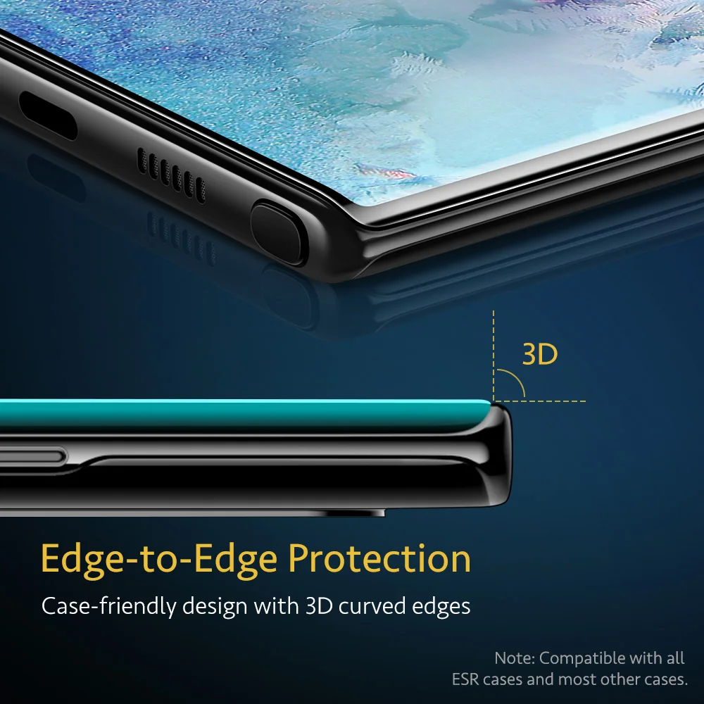 2 шт./лот ESR закаленное стекло для samsung Note 10 Note 10+ защита экрана полное покрытие стеклянная пленка для samsung Note 10 Plus 5G