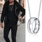 Мужское ожерелье из нержавеющей стали полированное гравируемое секретное кольцо с посланием кулон подарок для Него