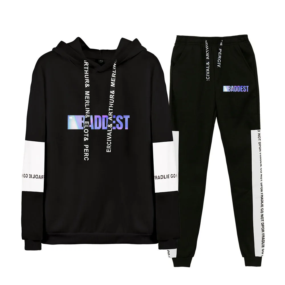 

2021 Kda The Baddest New Song Harajuku Two-piece women's Sweatshirt Sets Winter men's Hoodie Sweatshirt+loose Pant hip hop