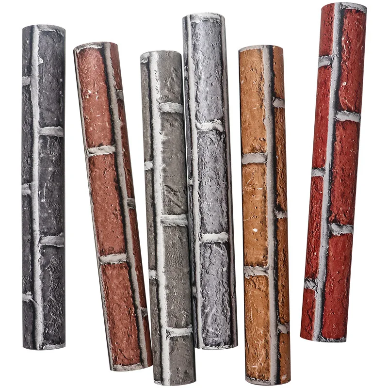 

3D antique brick wall paper reminiscence antique brick industrial style barber shop restaurant clothing shop wallpaper