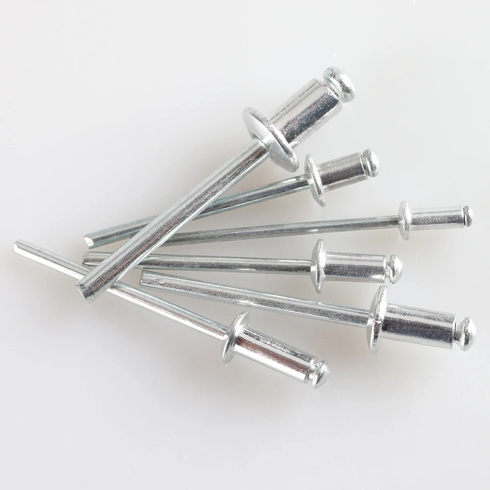 

320pcs M2.4 M3.2 M4 M4.8 Aluminium Mushroon Head Break Mandrel Blind Rivets Nail Pop Rivets For Furniture Car Aircraft