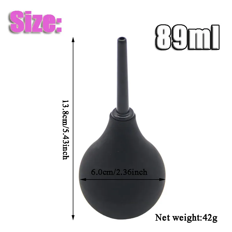 Enema Rectal Shower Cleaning System Silicone Gel Blue Ball for Anal Anus Colon 89ml Pear Shaped Sex Product |