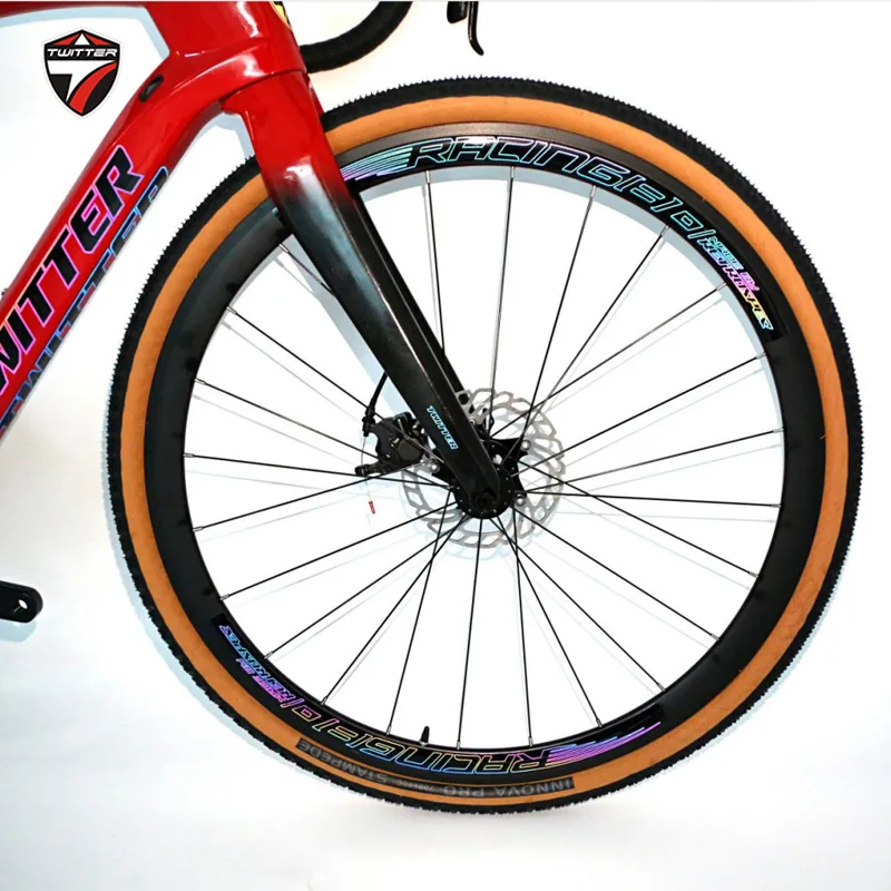 Скидка TWITTER GRAVEL-V2-RS-24-speed Маленький Комплект алюминиевых колес с углеродным рулем и полностью скрытым маршрутом 700C, велосипед из углеродного волокн...