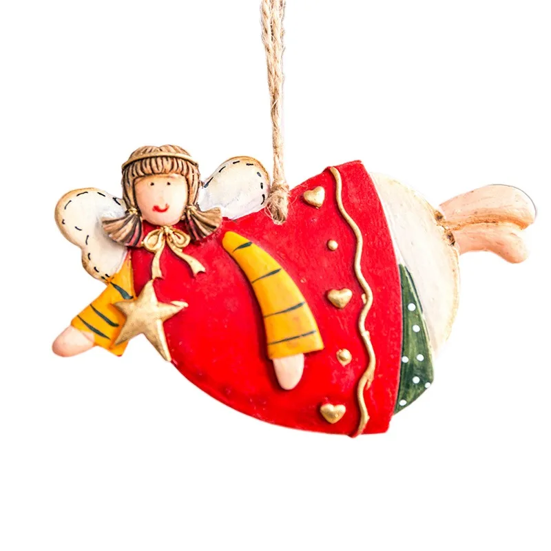 Новинка 1 шт. рождественские подвесные украшения деревенский расписанный ангел