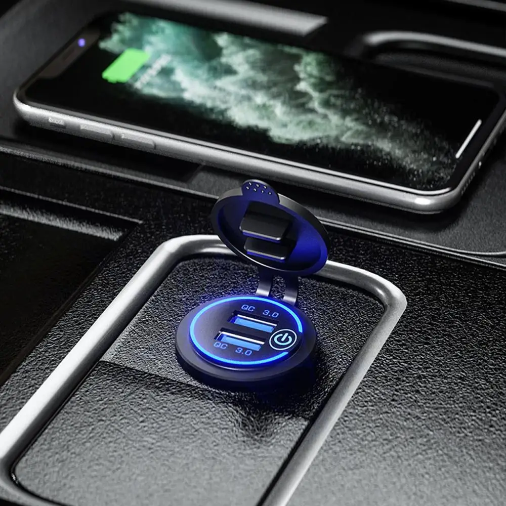 Автомобильное зарядное устройство с двумя USB-портами 12 В/24 В 3 0 светодиодов |