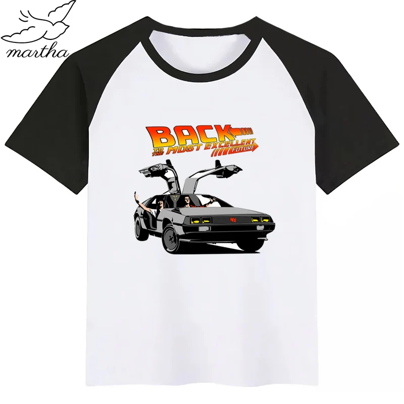 DMC Delorean/Детская футболка с принтом DMC «Назад в будущее» забавная одежда для маленьких мальчиков и девочек детская летняя футболка с короткими рукавами