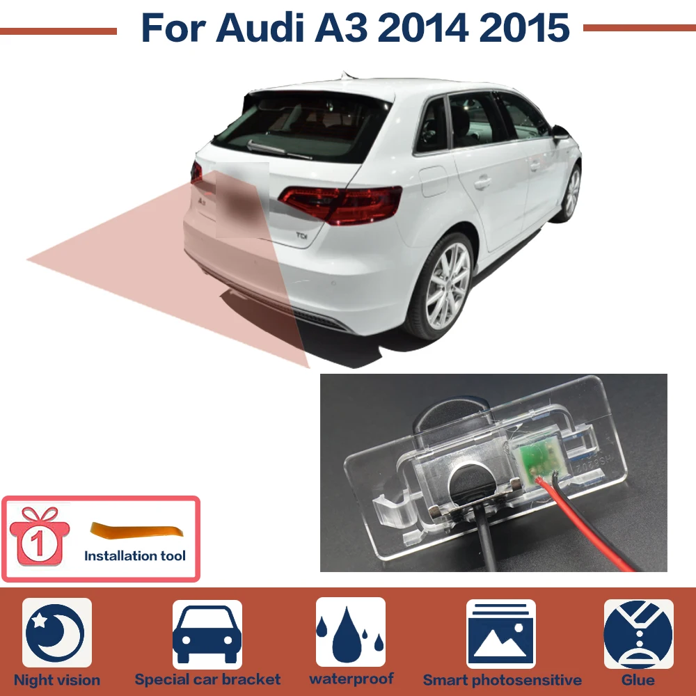 

Car Rear View Reverse Backup Camera Parking HD Night Vision For Audi A3 2014-2015 High Quality | CCD + RCA