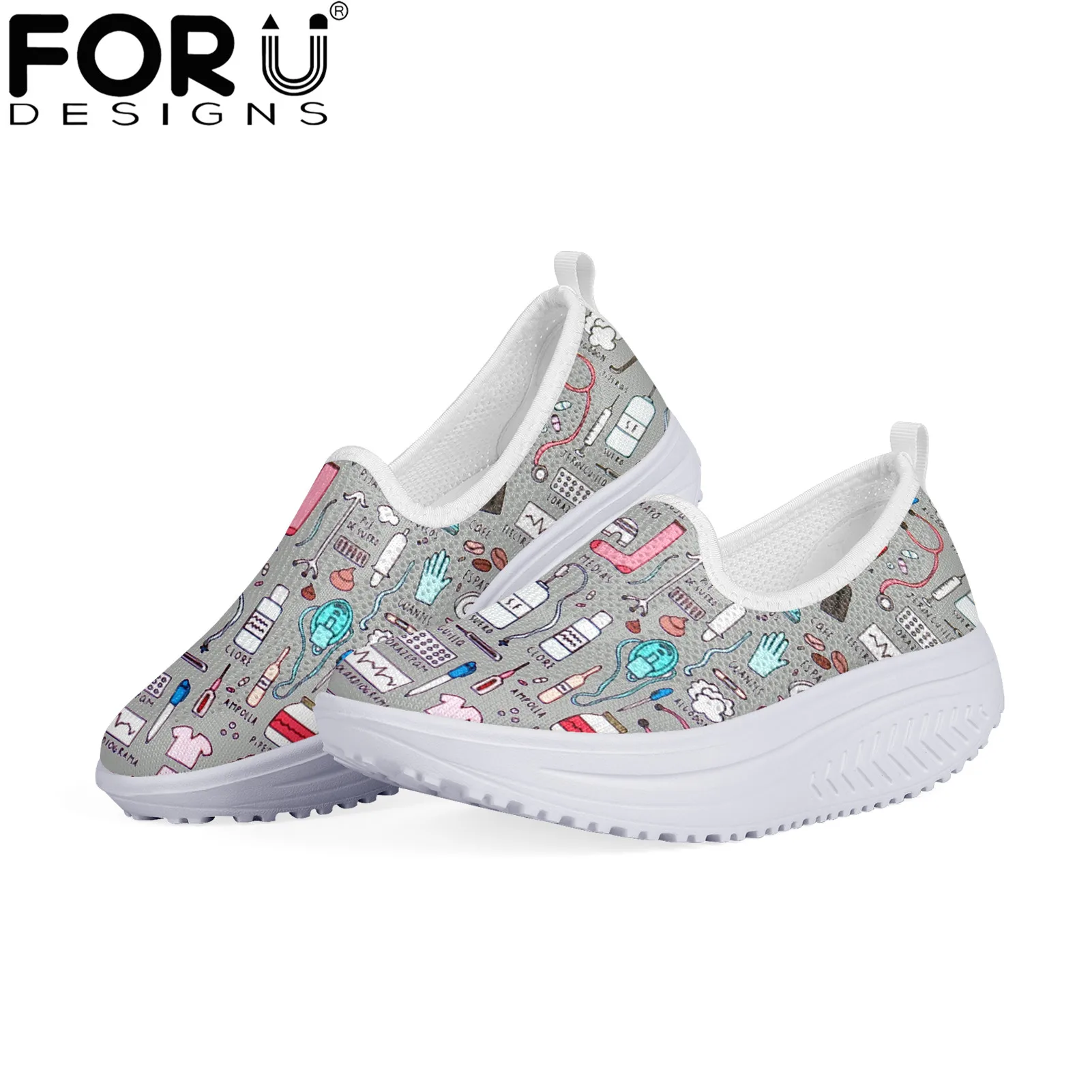 Женские кроссовки на платформе FORUDESIGNS летние дышащие плоской подошве с